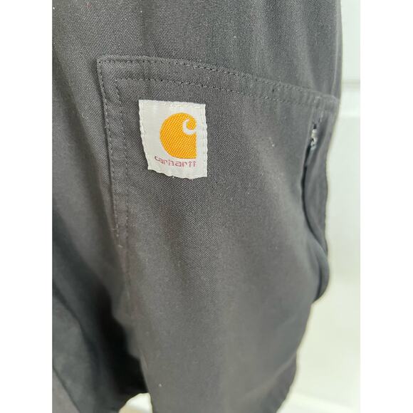 carhartt Scrub Top Modern Fit BLACK Side Snaps Vented Shoulder on Back LARGE - Picture 5 of 10